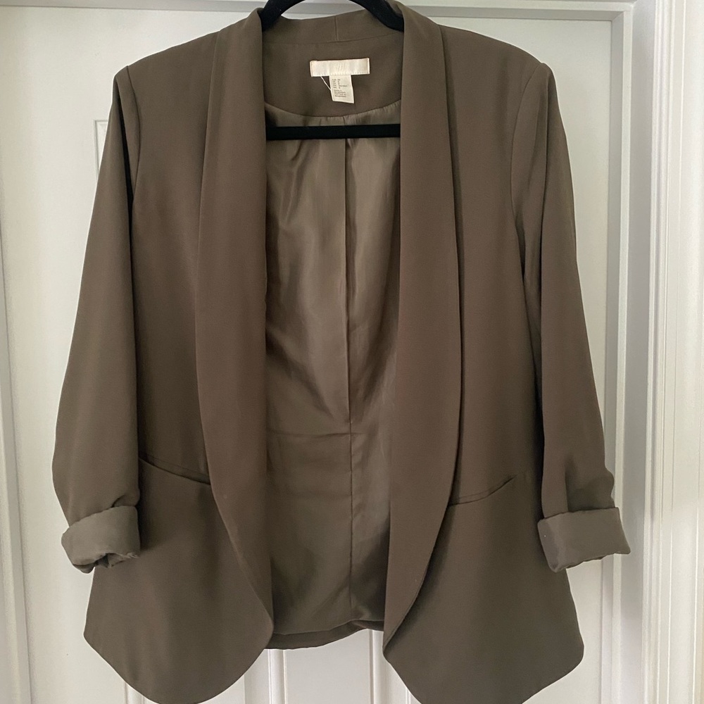 Olive green blazer- size 8 H&M perfect for work or jeans!
